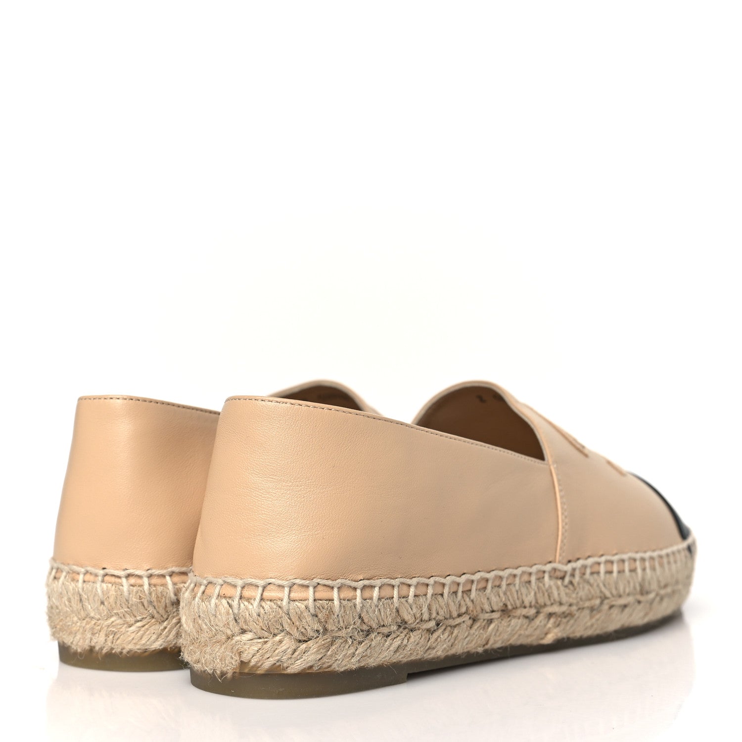 Chanel Lambskin CC Espadrilles 39 Beige Black 4 of 9