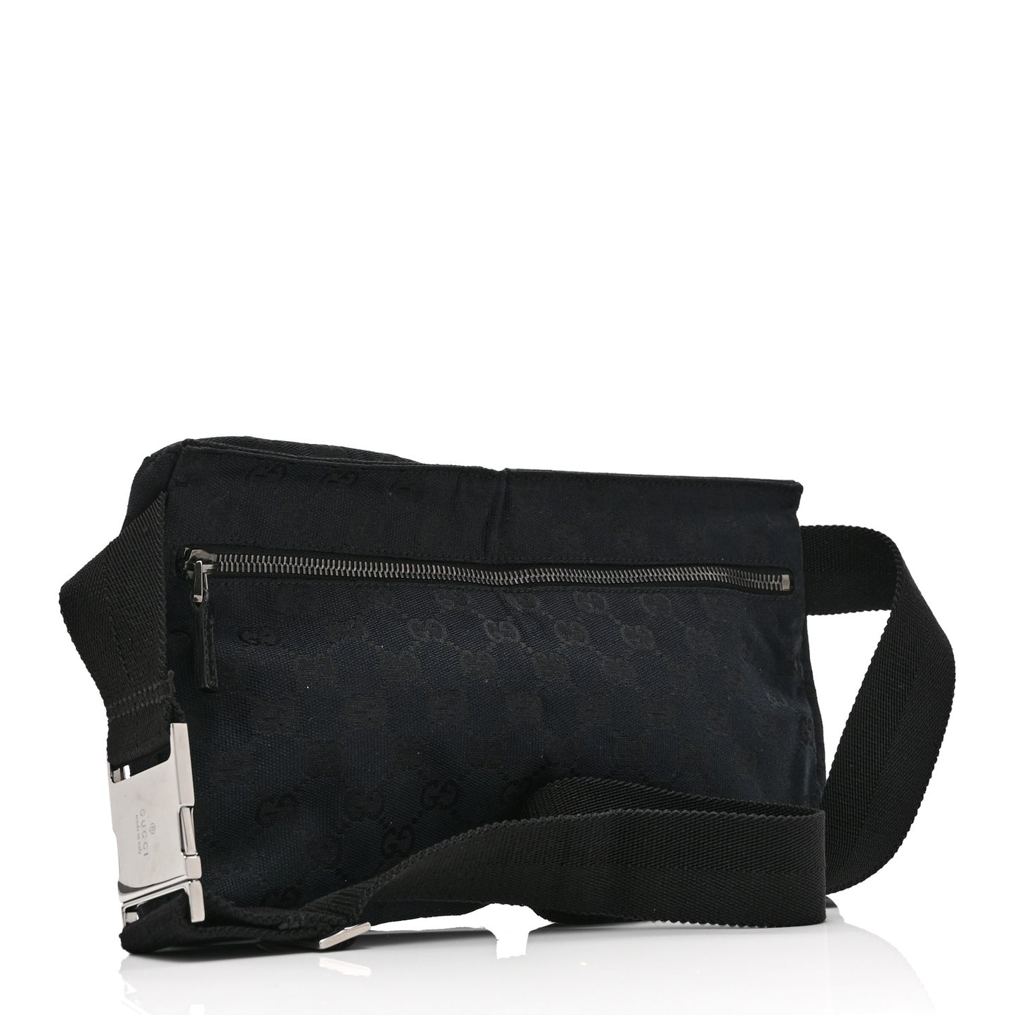 GG Monogram Double Pocket Belt Bag Black