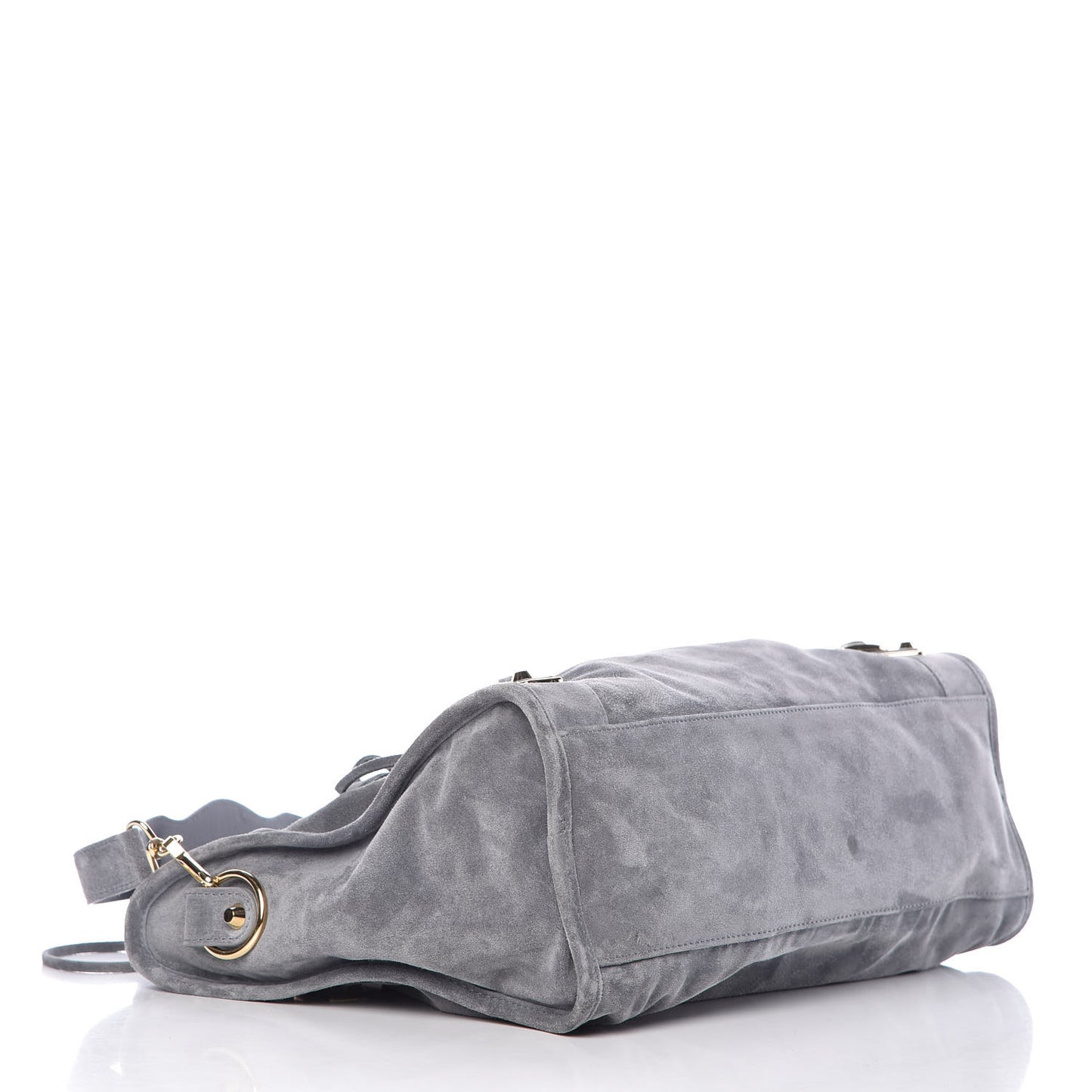 Baby Daim Suede Gold Metallic Edge Hardware City Gris Plomb