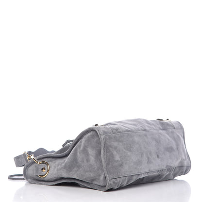 Balenciaga Baby Daim Suede Gold Metallic Edge Hardware City Gris Plomb 5 of 11