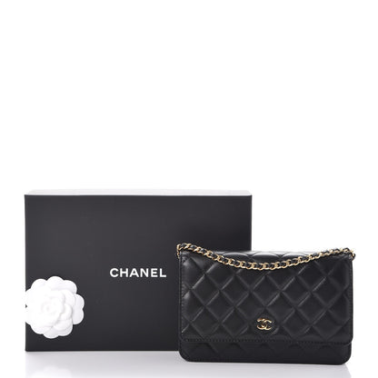 Chanel Lambskin Quilted Wallet On Chain WOC Black 9 of 9