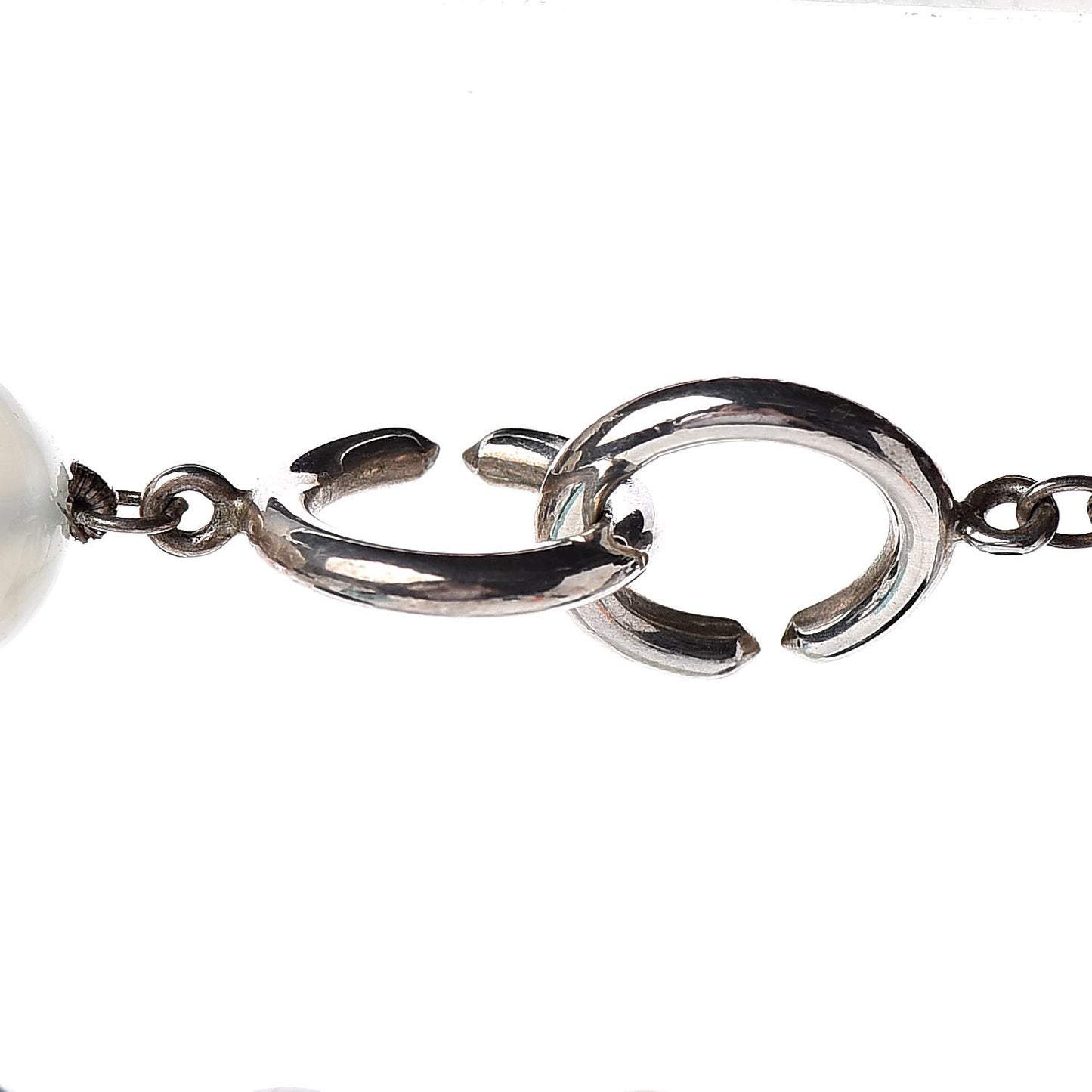 Sterling Silver Black Onyx Tourmalinated Quartz Moonstone Bead Necklace 60"