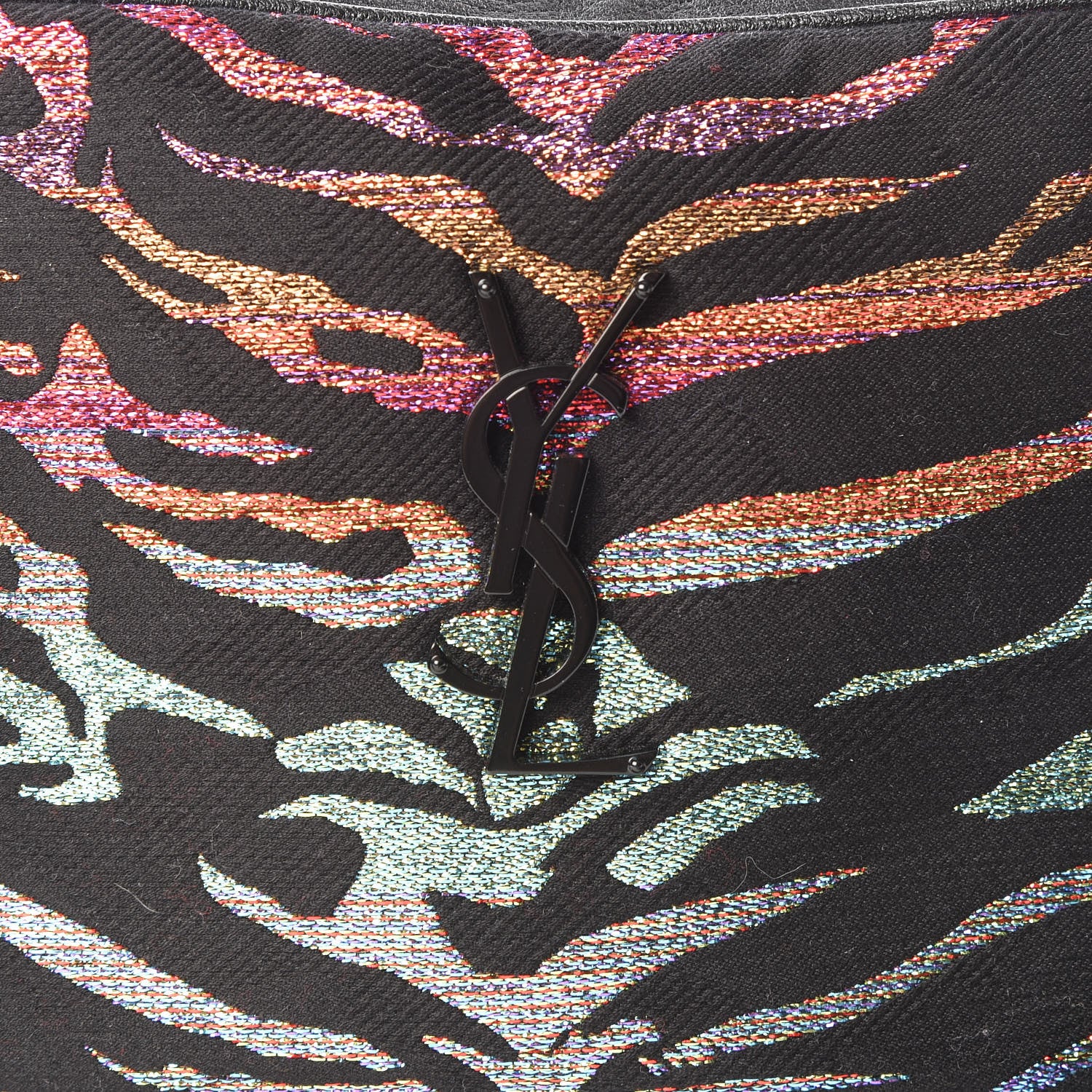 Saint Laurent Canvas Calfskin Metallic Tiger Print Monogram Lou Camera Bag Multicolor 8 of 8