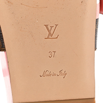 Louis Vuitton Patent Monogram Bom Dia Flat Mule 37 Rose White 9 of 11