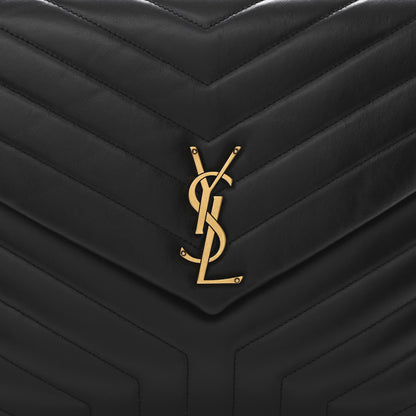 Saint Laurent Calfskin Y Quilted Monogram Large Loulou Chain Satchel Black 9 of 11