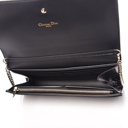 Christian Dior Smooth Calfskin Sequin Large Diorama Club Croisiere Chain Wallet Black 5 of 12