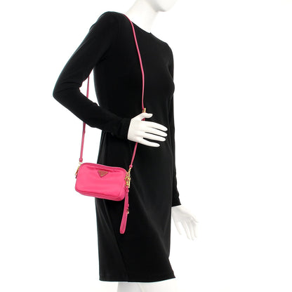 Prada Tessuto Nylon Saffiano Mini Camera Crossbody Fuxia 2 of 8