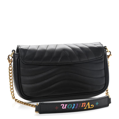 Louis Vuitton Calfskin New Wave Chain Pochette Black 3 of 9