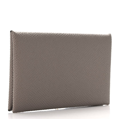 Hermes Epsom Calvi Card Case Gris Asphalt 3 of 7
