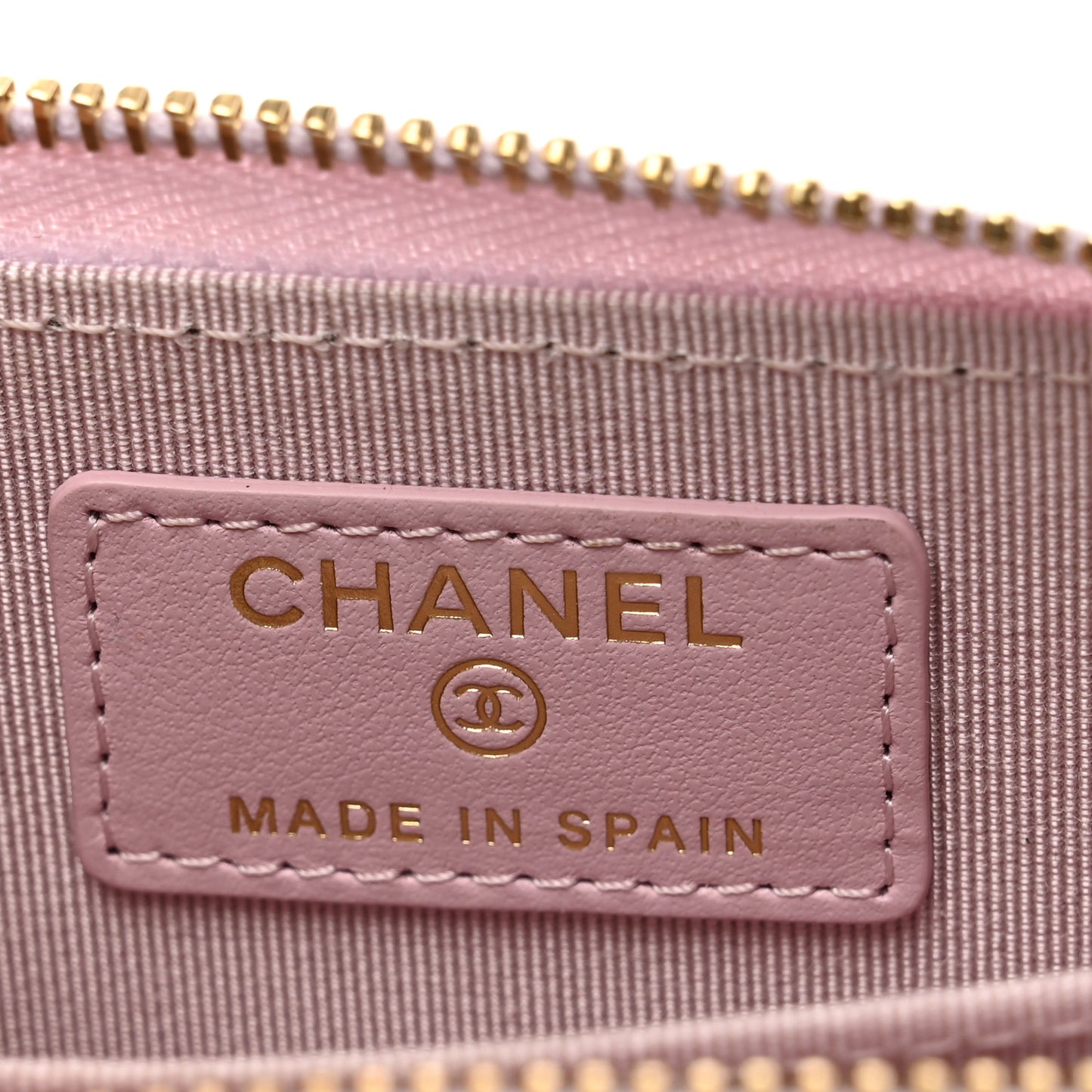 Caviar Quilted Zip Coin Purse Light Pink