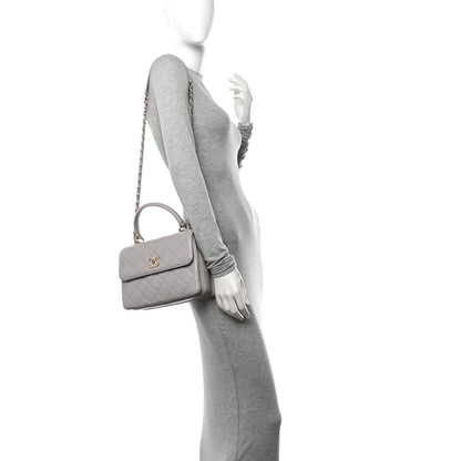 Chanel Lambskin Quilted Small Trendy CC Flap Dual Handle Bag Light Grey 2 of 12