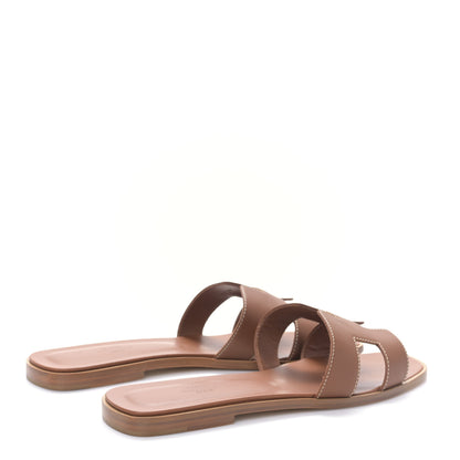Hermes Box Calfskin Oran Sandals 41 Gold 4 of 8