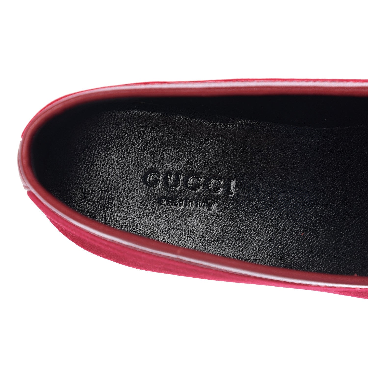 Gucci Velvet Horsebit Womens Jordaan Loafers 36 Hibiscus Red 5 of 9