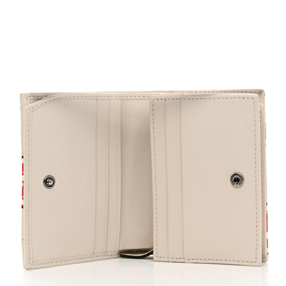 Gucci Calfskin Matelasse Diagonal GG Apple GG Marmont Card Case Wallet Ivory 5 of 8