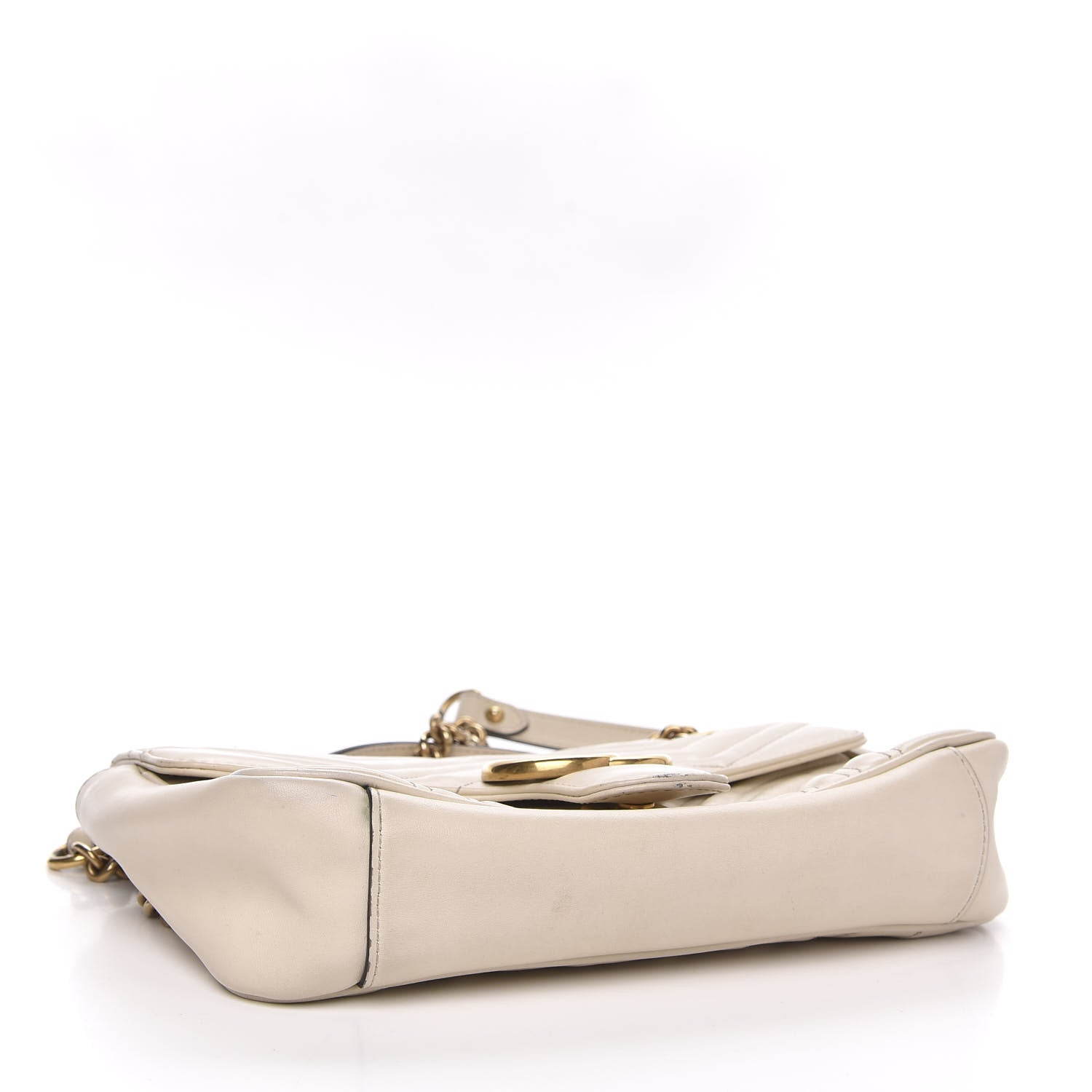 Gucci Calfskin Matelasse Small GG Marmont Shoulder Bag White 3 of 13