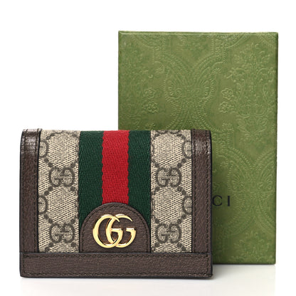Gucci GG Supreme Monogram Web Ophidia Card Case Beige New Acero 12 of 12