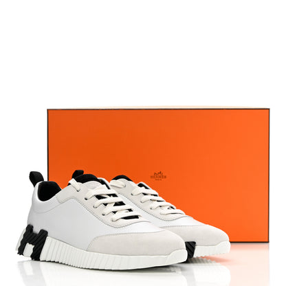 Hermes Goatskin Suede Bouncing Sneakers 38 White 11 of 11