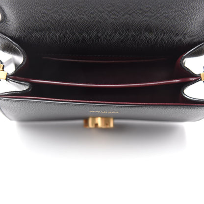 Saint Laurent Grain de Poudre Mini Classic Monogram Cassandra Top Handle Black Rouge Legion 5 of 12