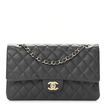Chanel Caviar Quilted Medium Double Flap Dark Grey 1 of 10