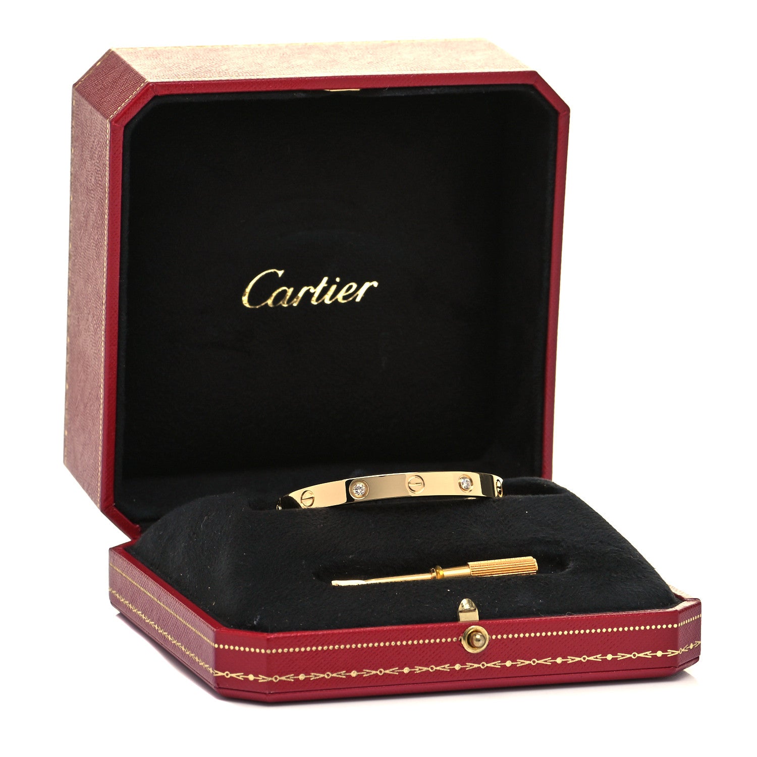 Cartier 18K Yellow Gold 4 Diamond LOVE Bracelet 16 5 of 5