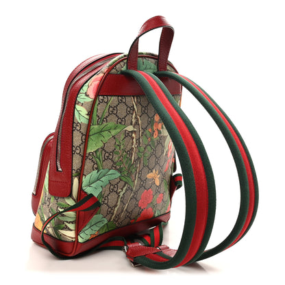 Gucci GG Supreme Monogram Tian Web Small Day Backpack Beige Multicolor Red 3 of 10