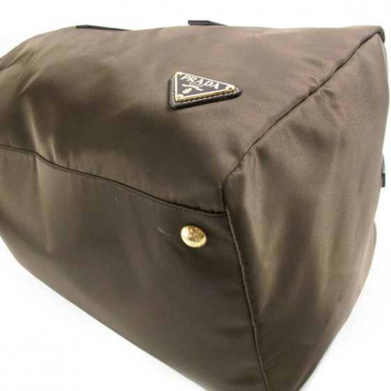 Nylon Large Bowler Tote Brown