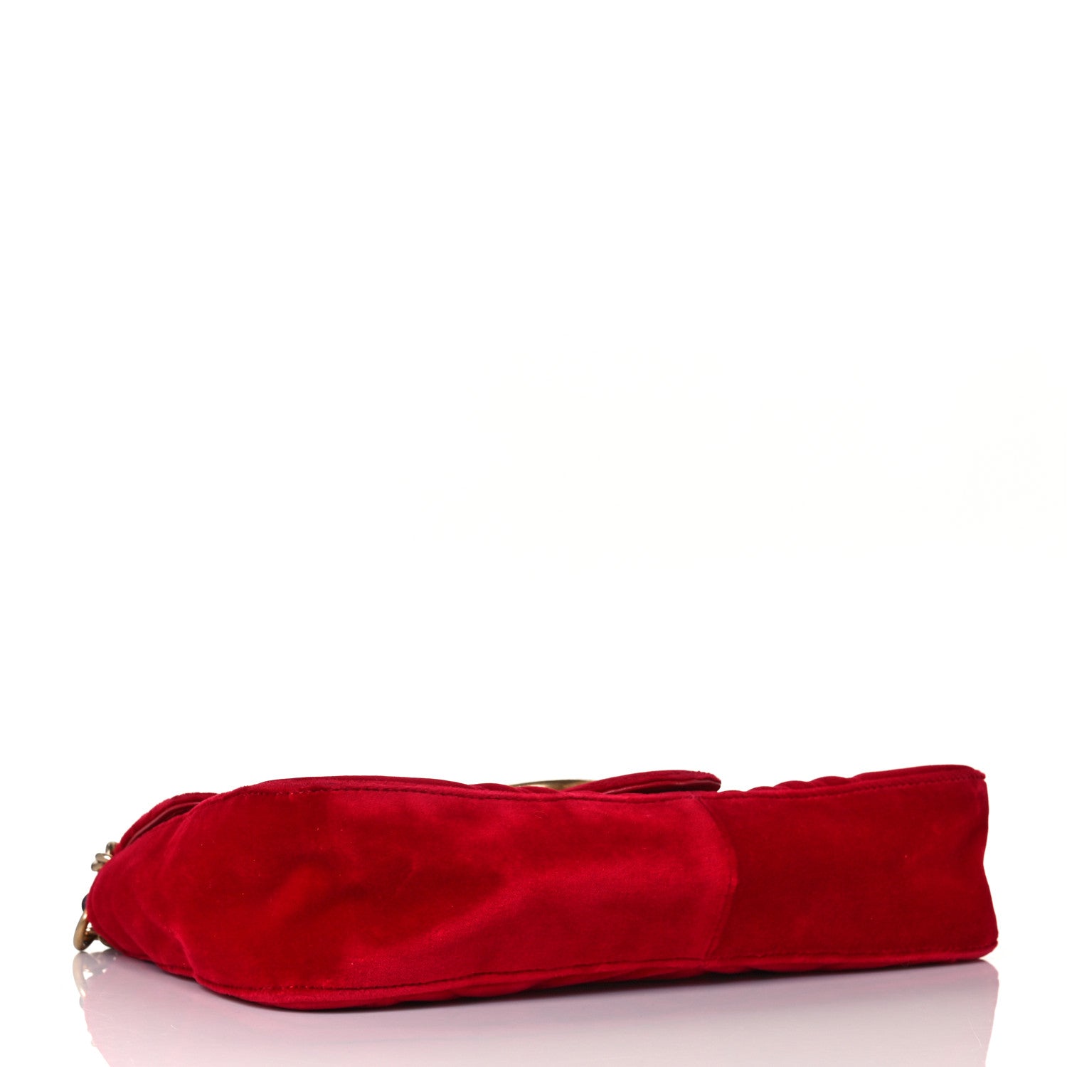 Gucci Velvet Matelasse Medium GG Marmont Shoulder Bag Hibiscus Red 4 of 10