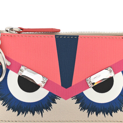 Fendi Saffiano Crystal Eye Monster Coin Pouch Key Case Bellini Multicolor 8 of 8