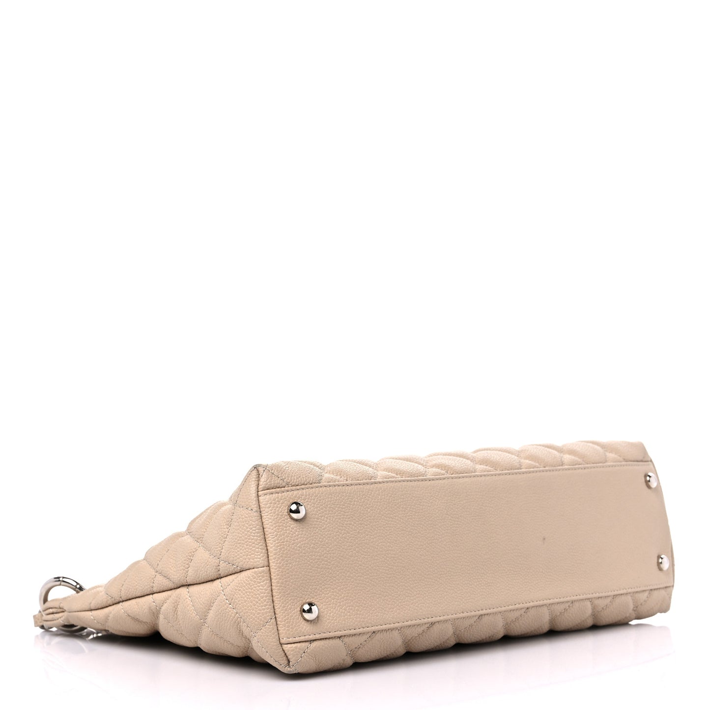 Caviar Quilted CC Shopping Tote Beige