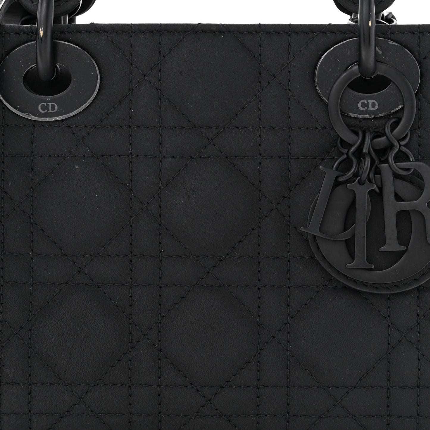 Ultra Matte Calfskin Cannage Mini Lady Dior Black