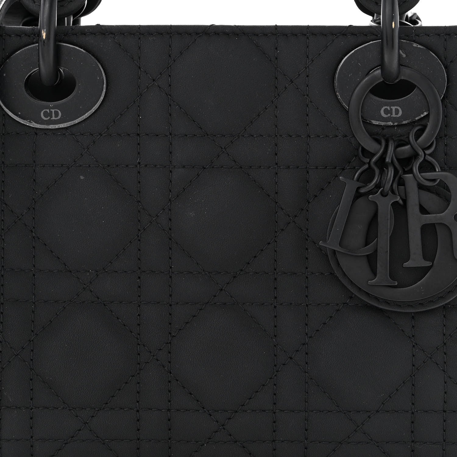 Christian Dior Ultra Matte Calfskin Cannage Mini Lady Dior Black 8 of 12
