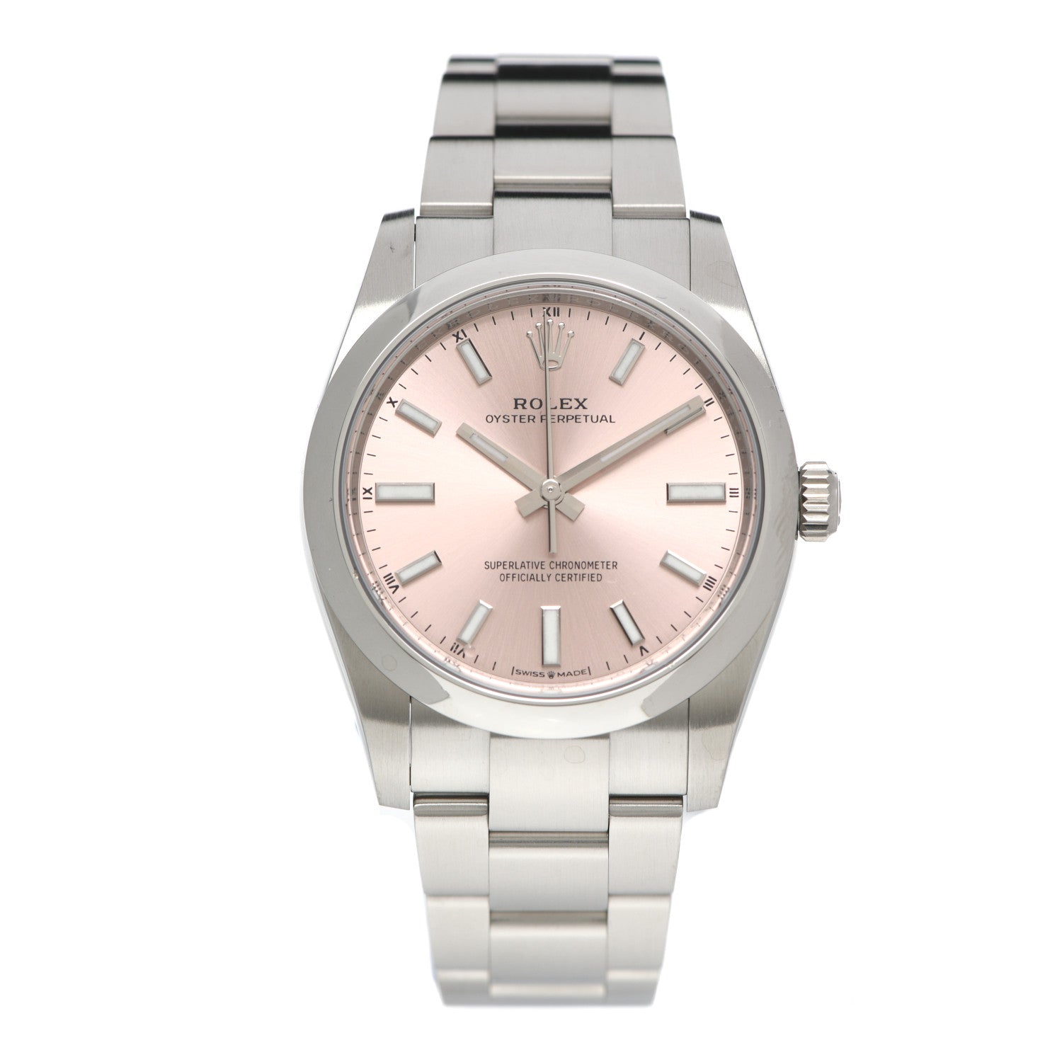 Rolex Stainless Steel 34mm Oyster Perpetual Watch Pink 124200 1 of 4