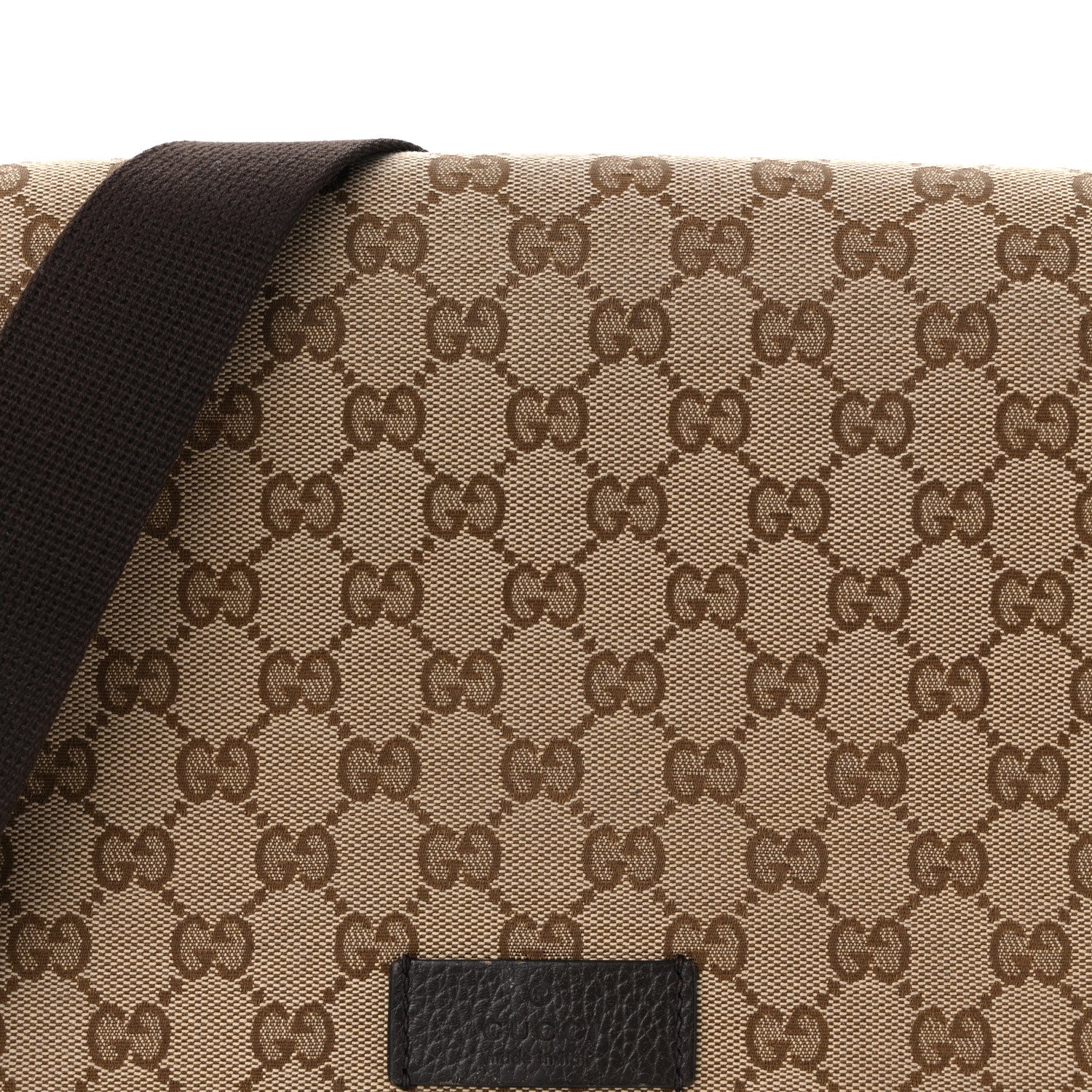 Gucci Monogram Flap Messenger Bag Beige Dark Brown 8 of 12