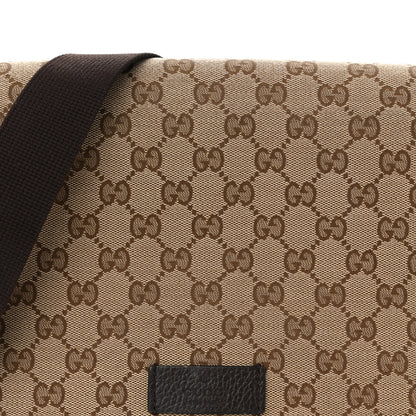 Gucci Monogram Flap Messenger Bag Beige Dark Brown 8 of 12