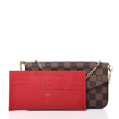 Louis Vuitton Damier Ebene Pochette Felicie Chain Wallet 3 of 12