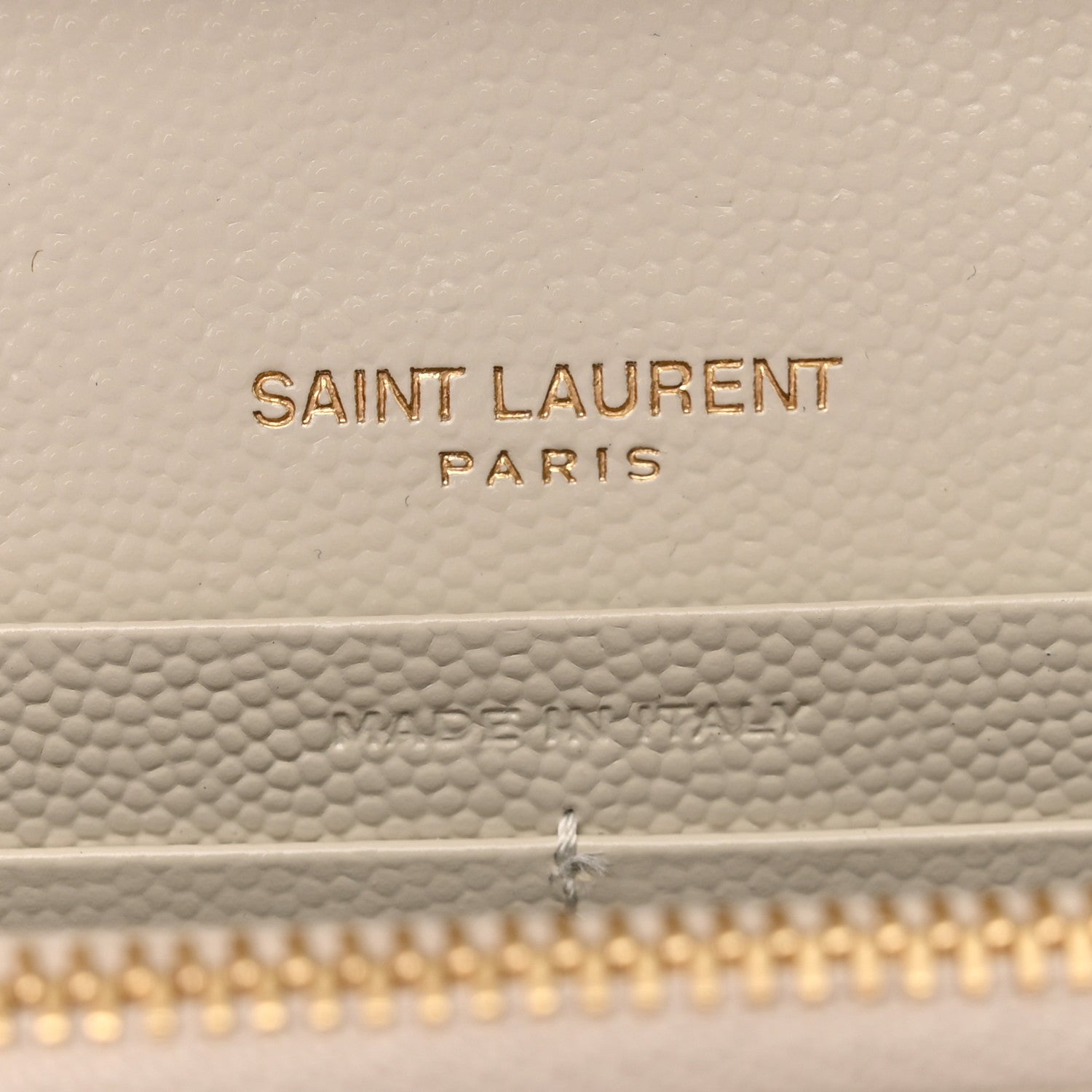 Saint Laurent Grain De Poudre Matelasse Chevron Monogram Chain Wallet Crema Soft 6 of 10