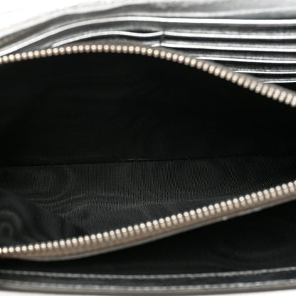 Saint Laurent Metallic Crinkled Calfskin Belle de Jour Chain Clutch Silver 5 of 9