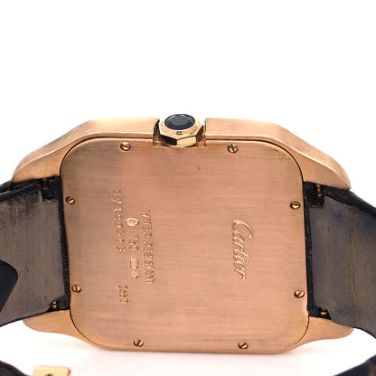 Cartier 18K Yellow Gold Alligator 35mm Santos Dumont Manual Winding Watch 4 of 5