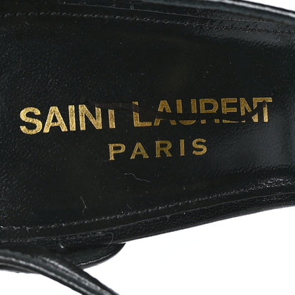 Saint Laurent Calfskin Cassandra 100 Ankle Strap Sandals 37 Black 6 of 7