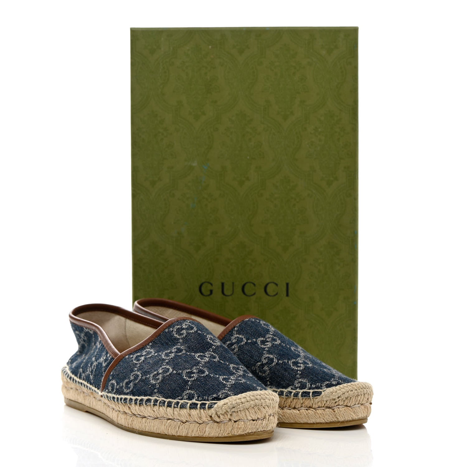 Gucci Denim GG Monogram Espadrilles 39 Blue Tea Cuir 12 of 12