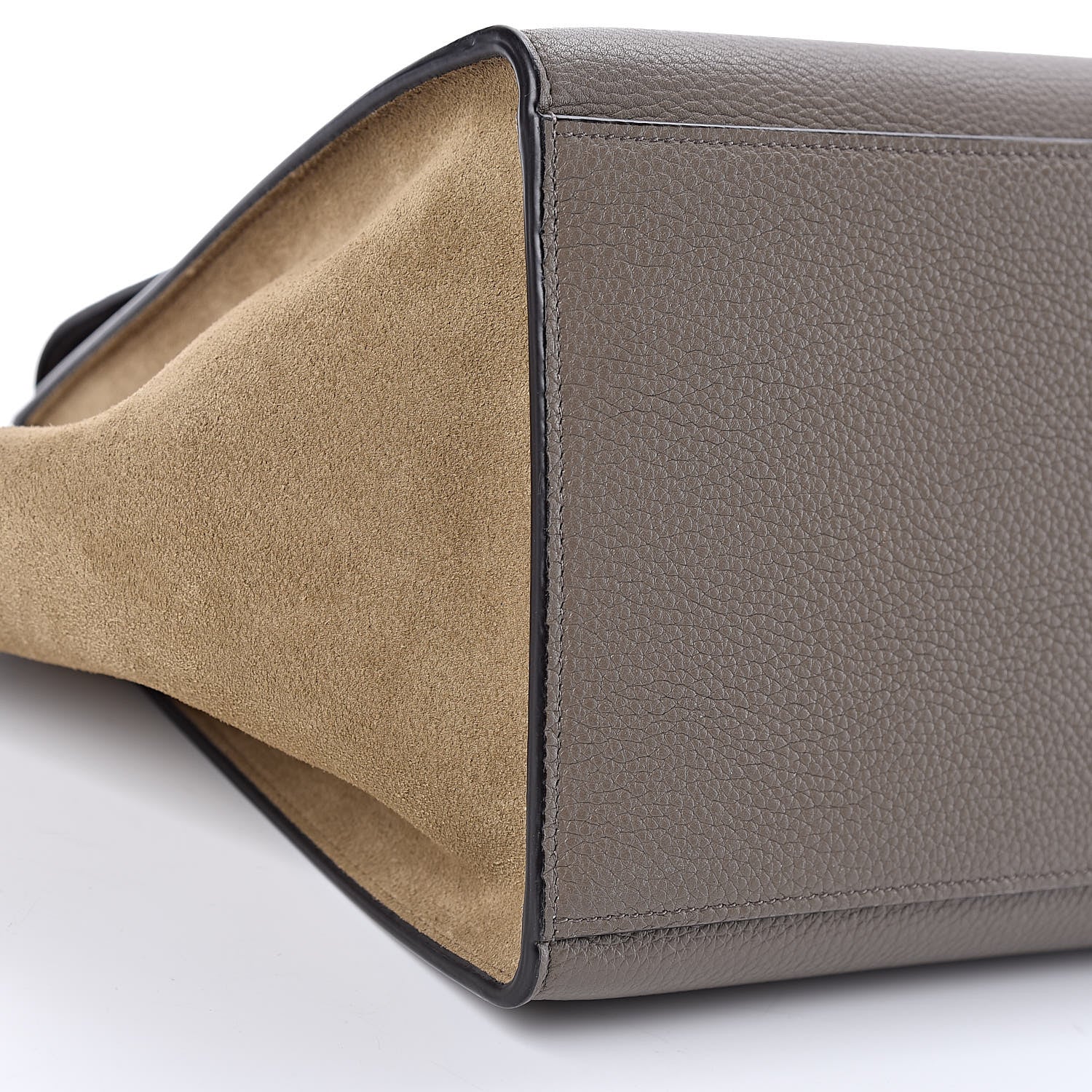 Celine Drummed Calfskin Suede Small Trapeze Souris 9 of 11