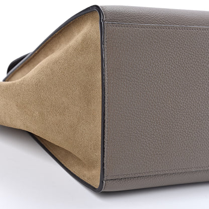 Celine Drummed Calfskin Suede Small Trapeze Souris 9 of 11