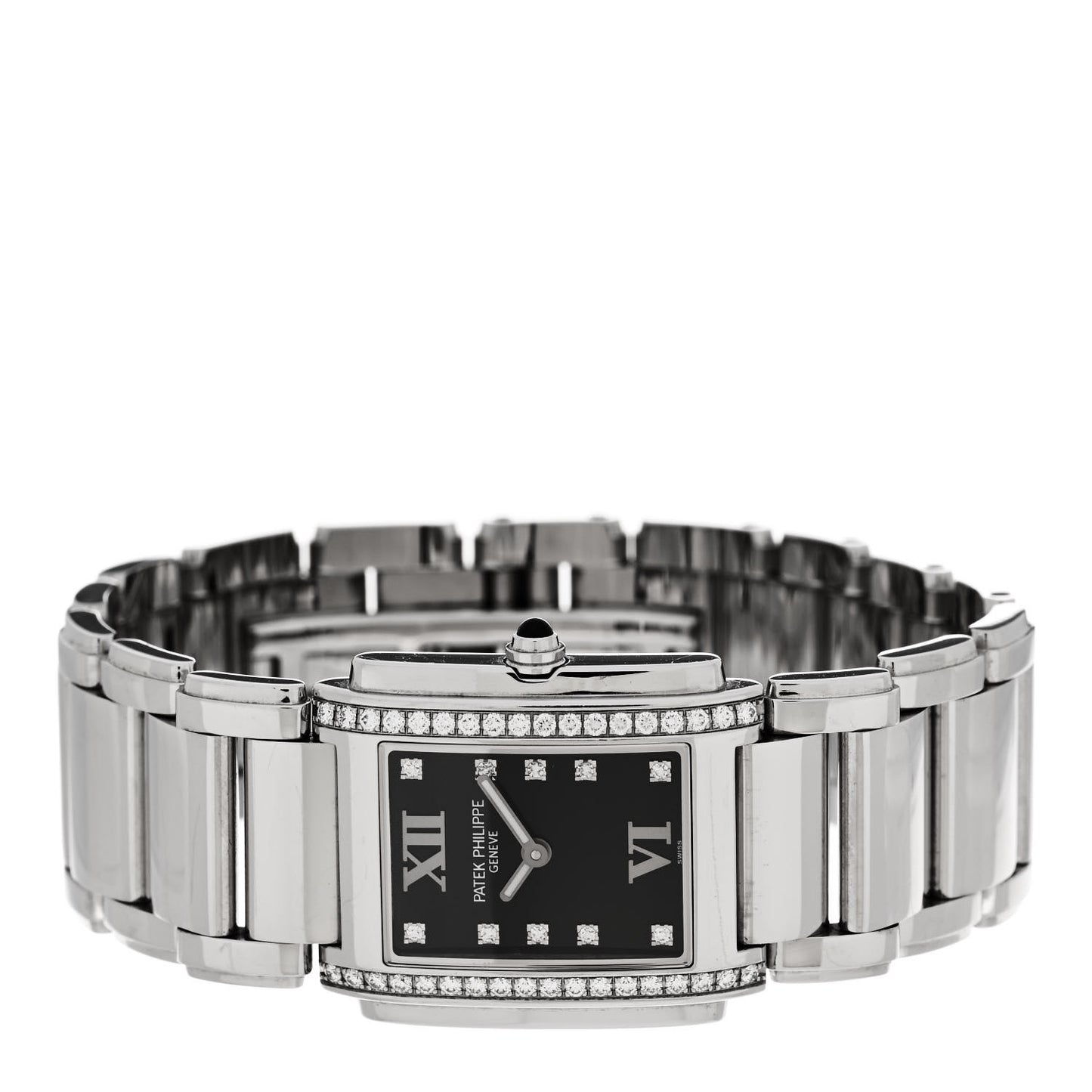 Stainless Steel Diamond 25mm Twenty-4 Quartz Watch Black 4910/10A-001