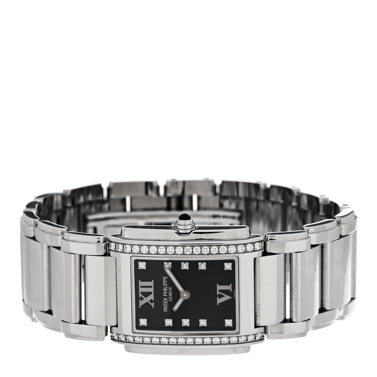 Patek Philippe Stainless Steel Diamond 25mm Twenty-4 Quartz Watch Black 4910/10A-001 2 of 4