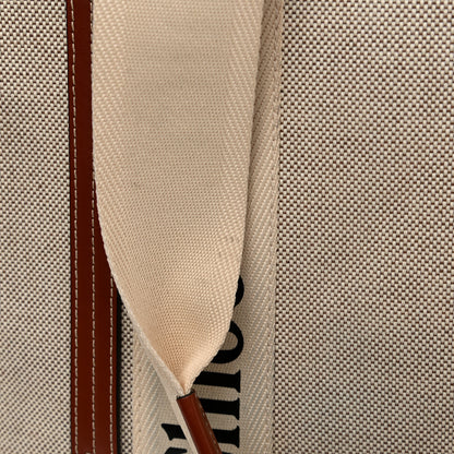 Chloe Cotton Calfskin Medium Woody Ribbon Tote White Brown 11 of 11