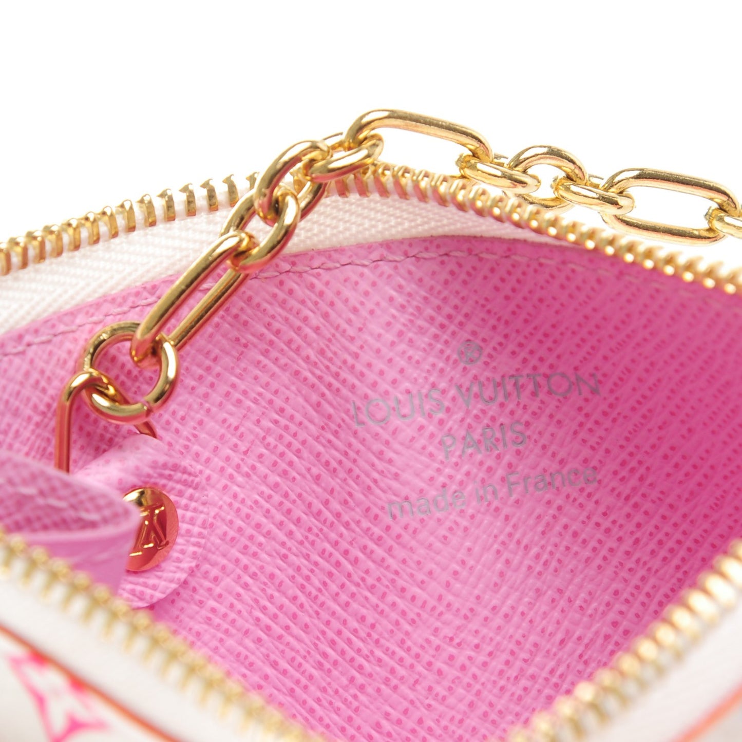 Monogram Multicolor Key Pouch White Litchi