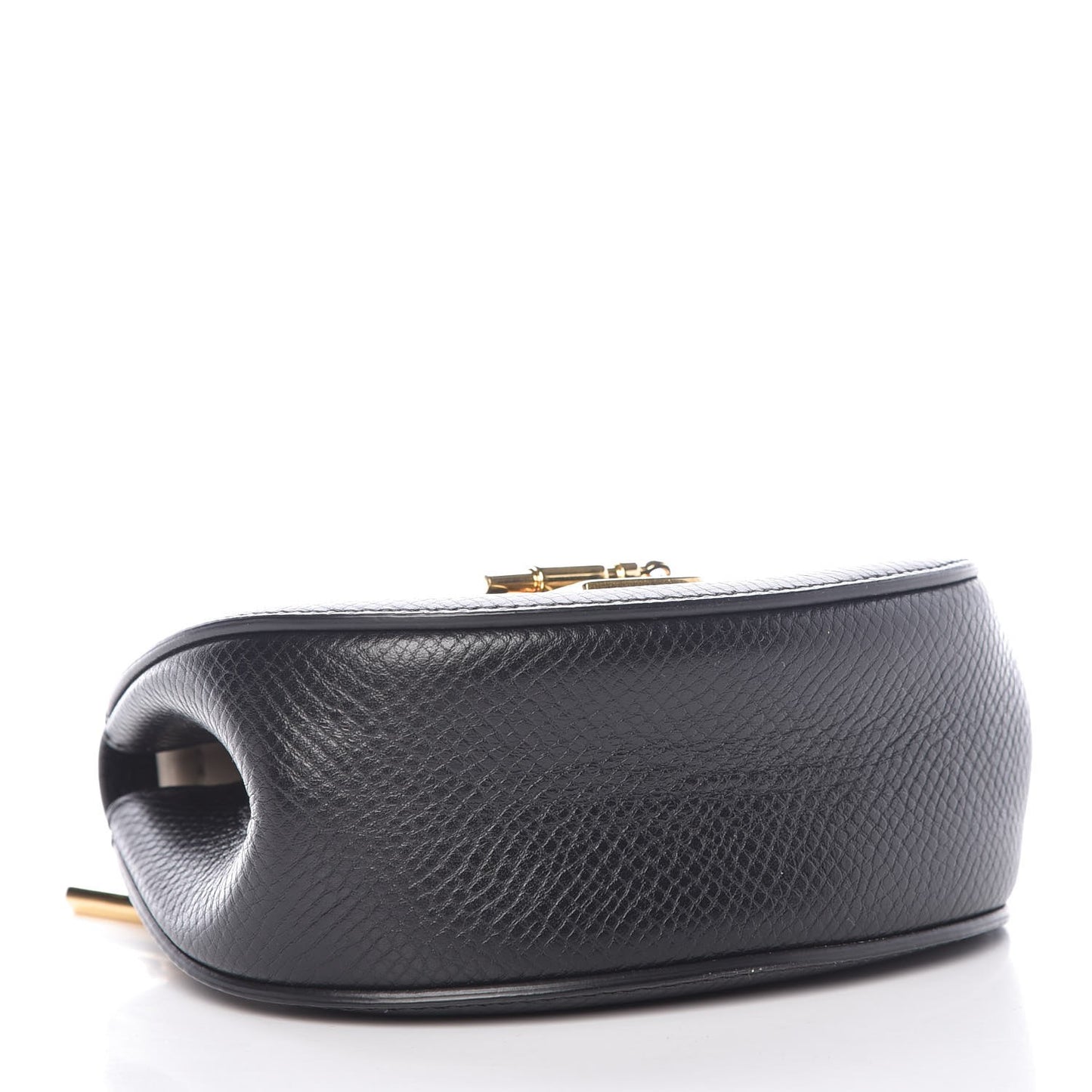 Textured Calfskin Lambskin Nano Drew Shoulder Bag Black
