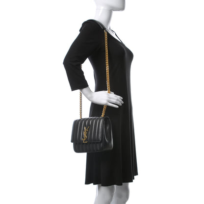 Saint Laurent Lambskin Matelasse Monogram Medium Vicky Chain Bag Black 2 of 10
