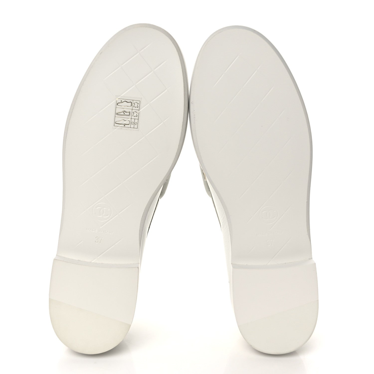 Chanel Lambskin Quilted CC Turnlock Loafers 37 White 5 of 9