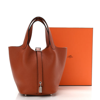 Hermes Taurillon Clemence Picotin Lock 18 PM Cuivre 10 of 10